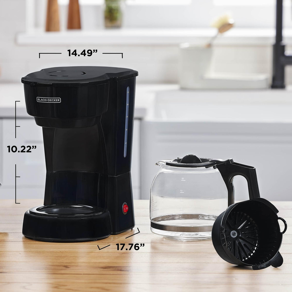 12-Cup Coffee Maker with Removable Filter Basket, Black C6717