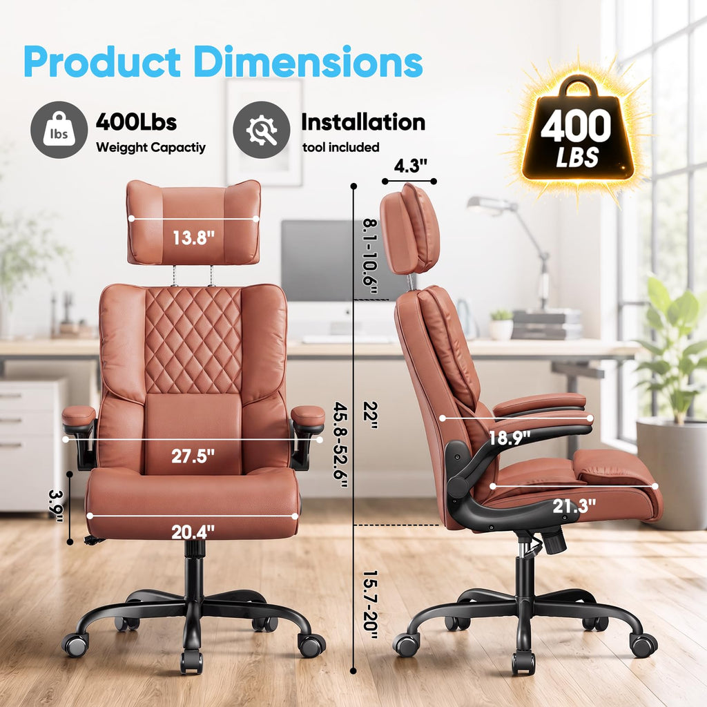 Big and Tall Office Chair with Adjustable Headrest X773