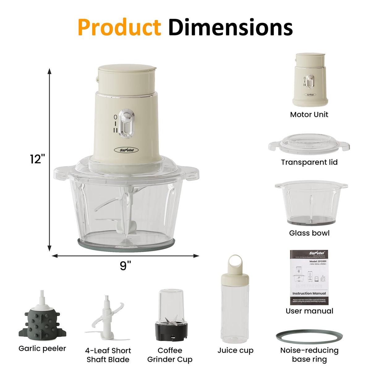 4-in-1 Electric Food Chopper & Small Food Processor S995320