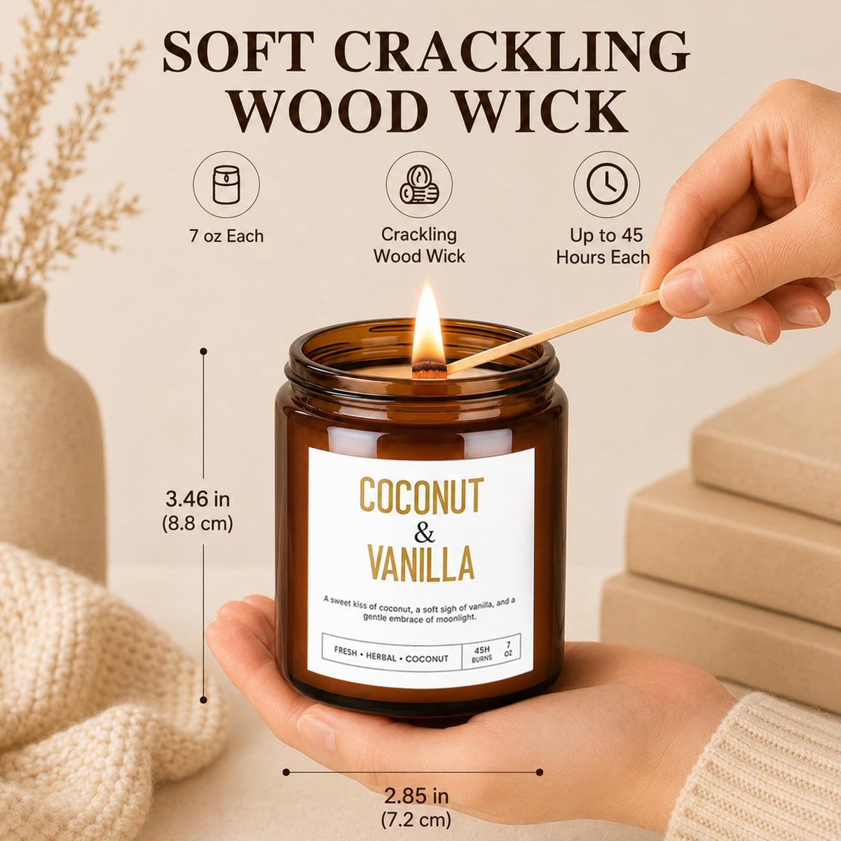 4 Pack Scented Candle Set with Wooden Wick C69119