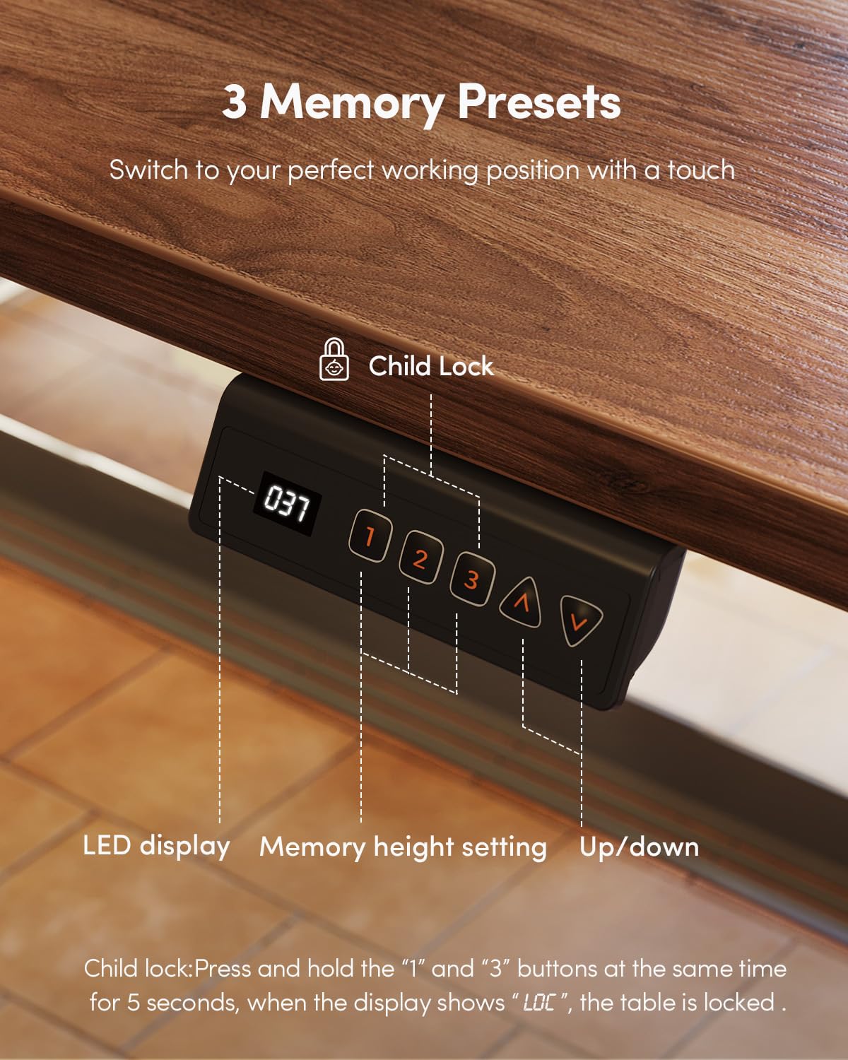 48 x 24 Black Walnut Adjustable Standing Desk U212521