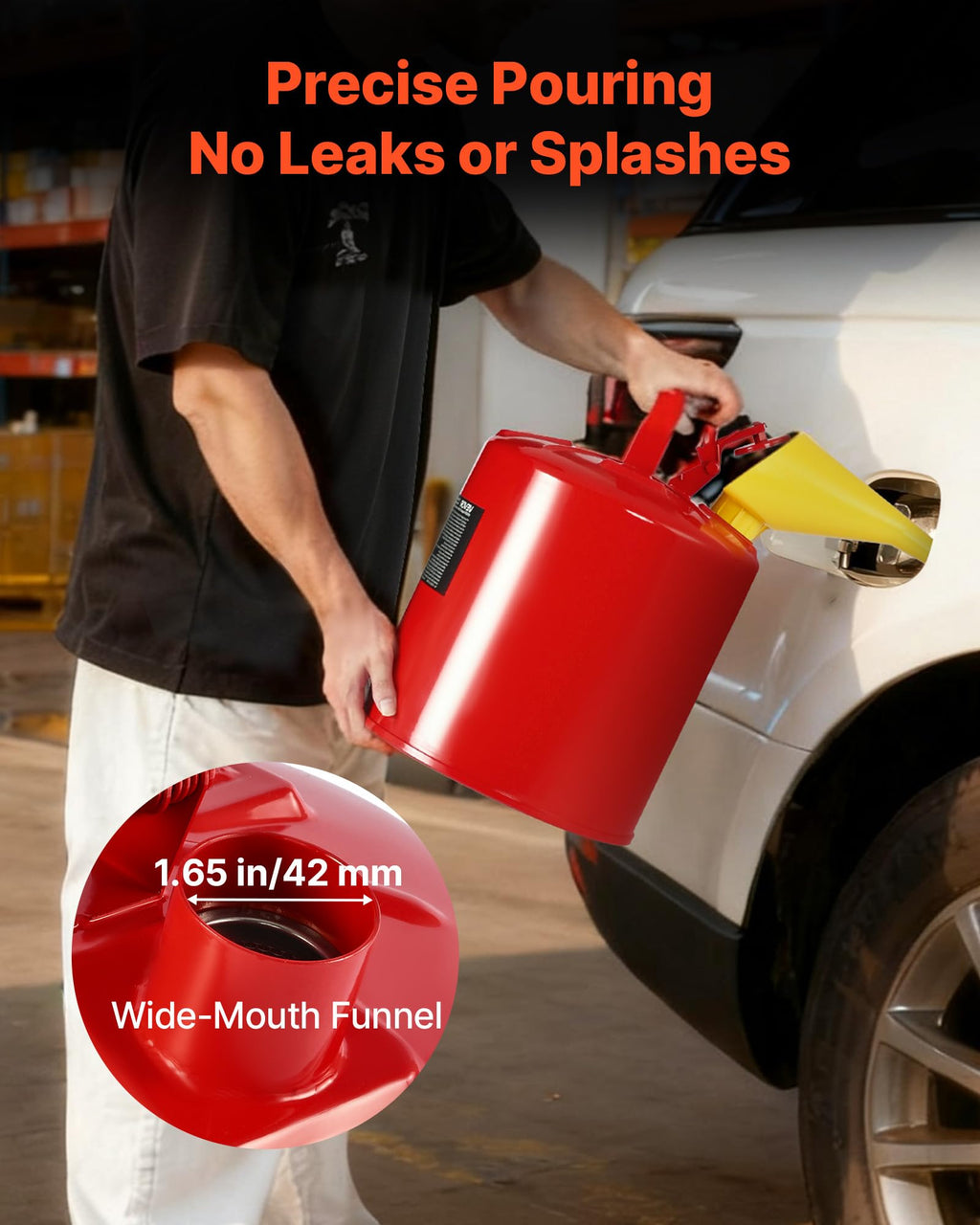 5 Gallon Red Metal Safety Gas Can with Flame Arrester V1864