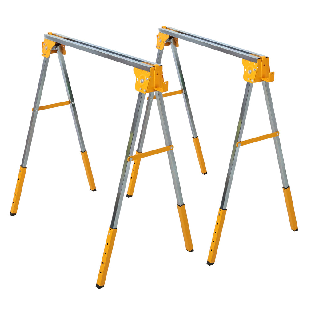 2 Pack Adjustable Height Steel Sawhorse D7379