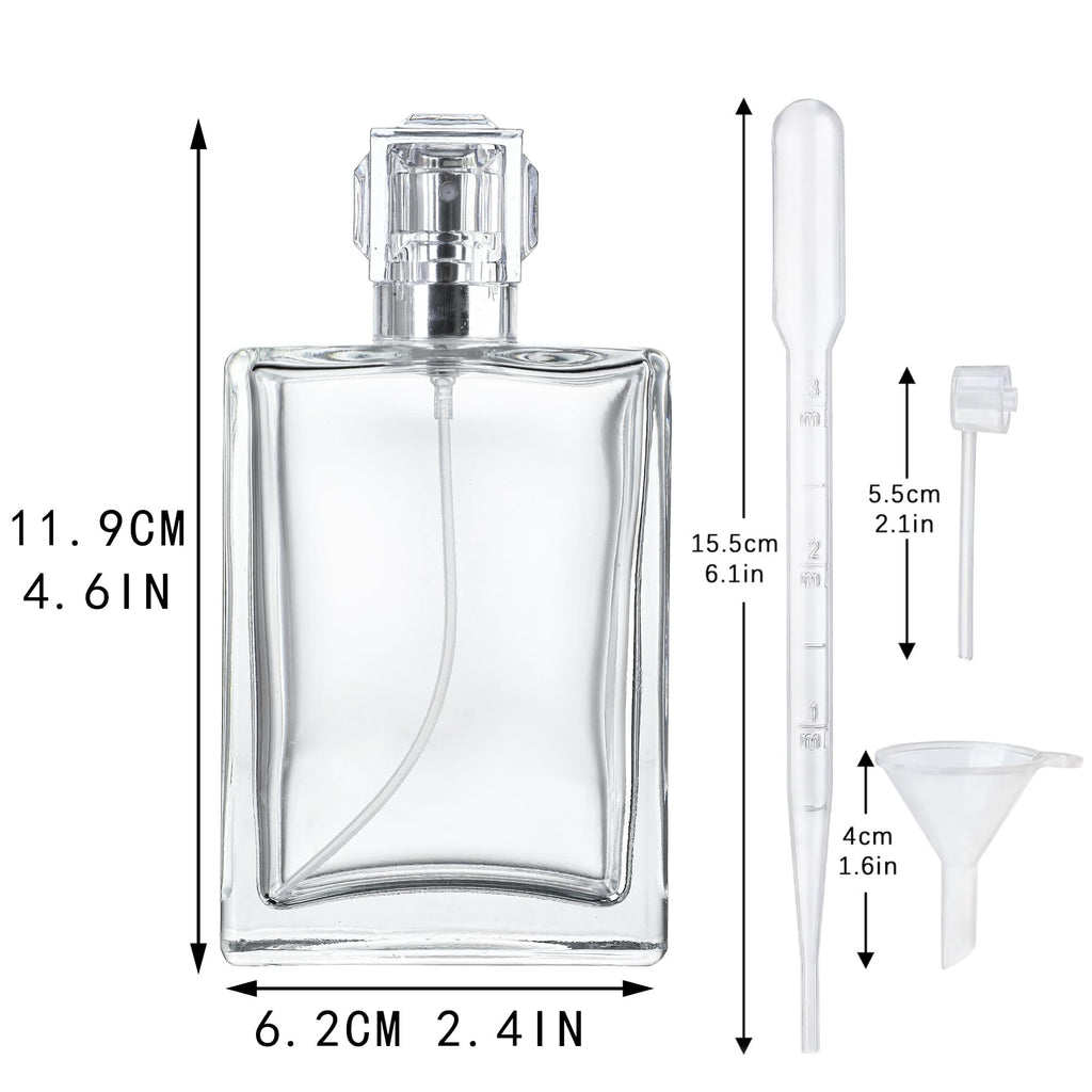 2 Pack 100ml Refillable Glass Spray Bottles S87676