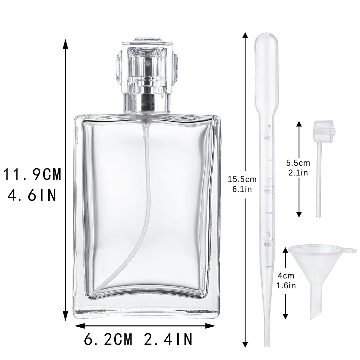 2 Pack 100ml Refillable Glass Spray Bottles S87676