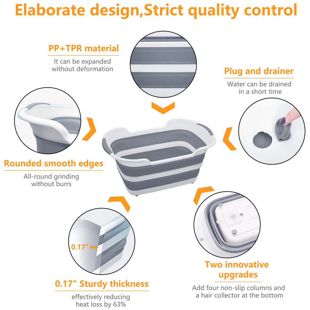 27L Collapsible Pet Bathtub with Drainage Hole V77218