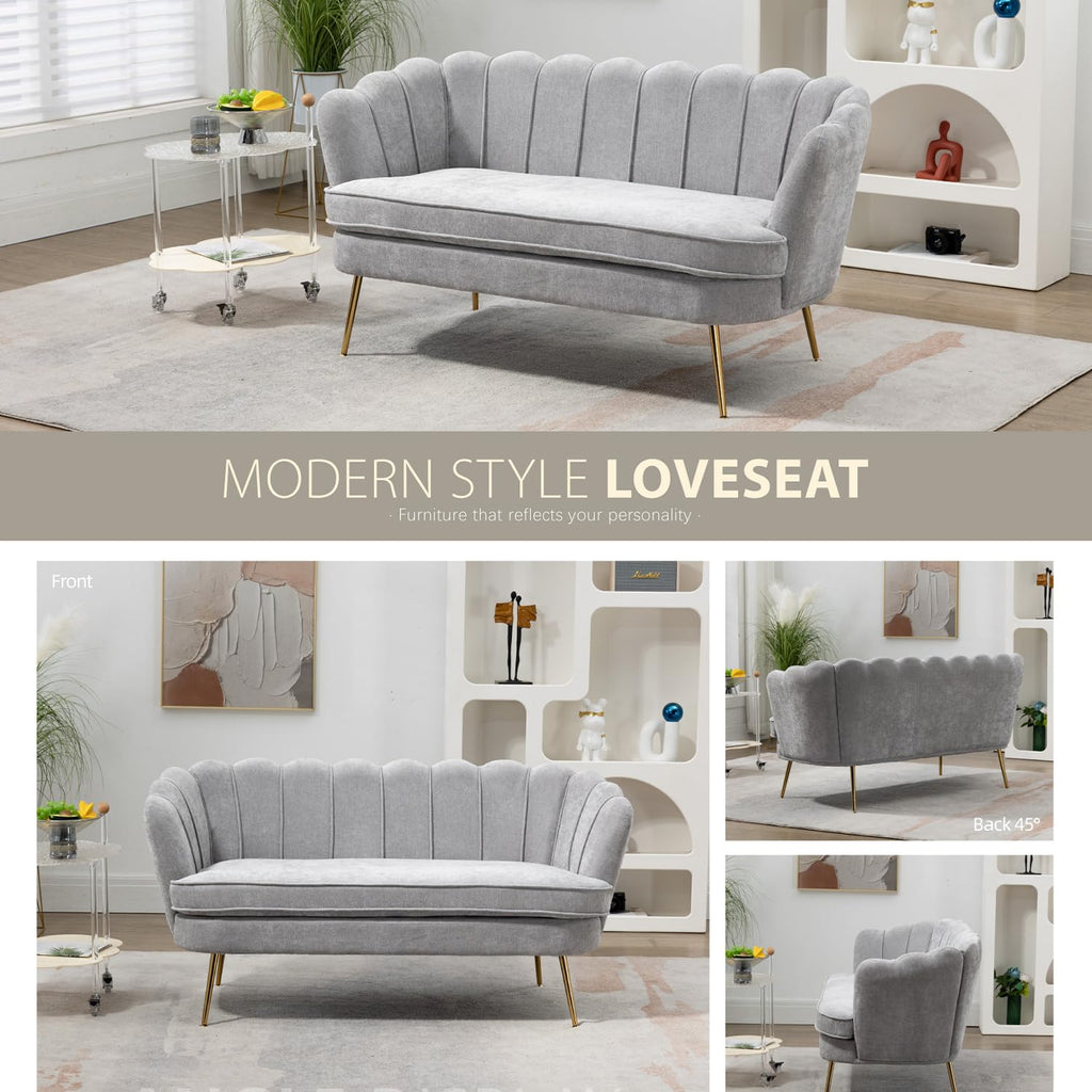 Light Gray Small Loveseat Sofa I203