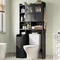 Over The Toilet Storage Cabinet with Glass Doors & Toilet Paper Holder Stand J7884