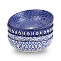 Ceramic Pasta Bowls Set of 4, 30 OZ Vintage Blue B726