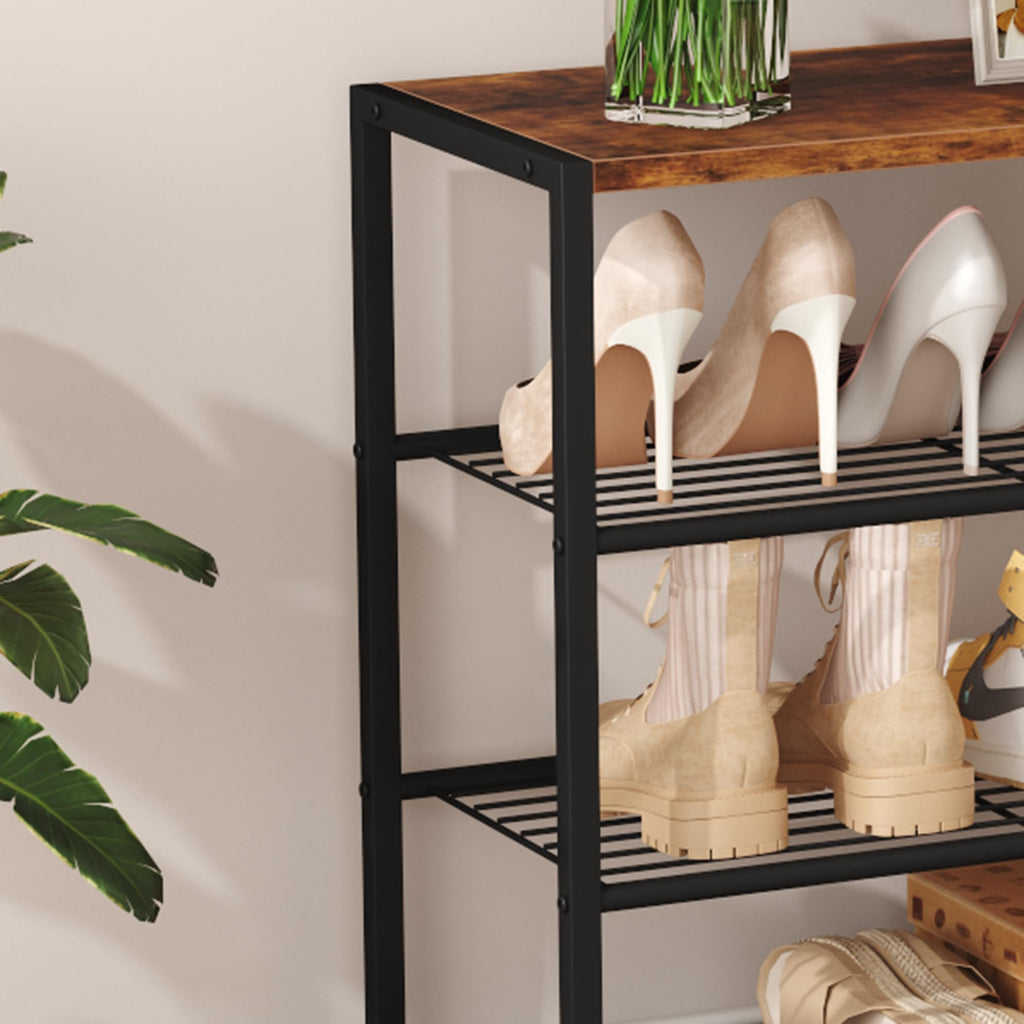 3-Tier Narrow Shoe Rack with Metal Shelves C520506