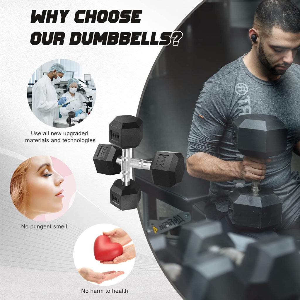 Set of 2 Rubber Dumbbell Weight N889786