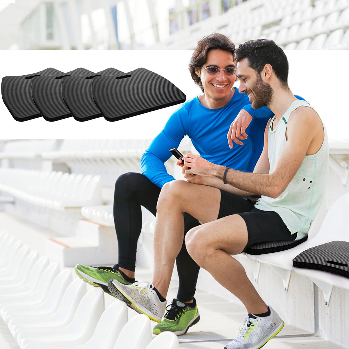 4 Pack Waterproof Portable Foam Stadium Seat Cushion with Handle F23353