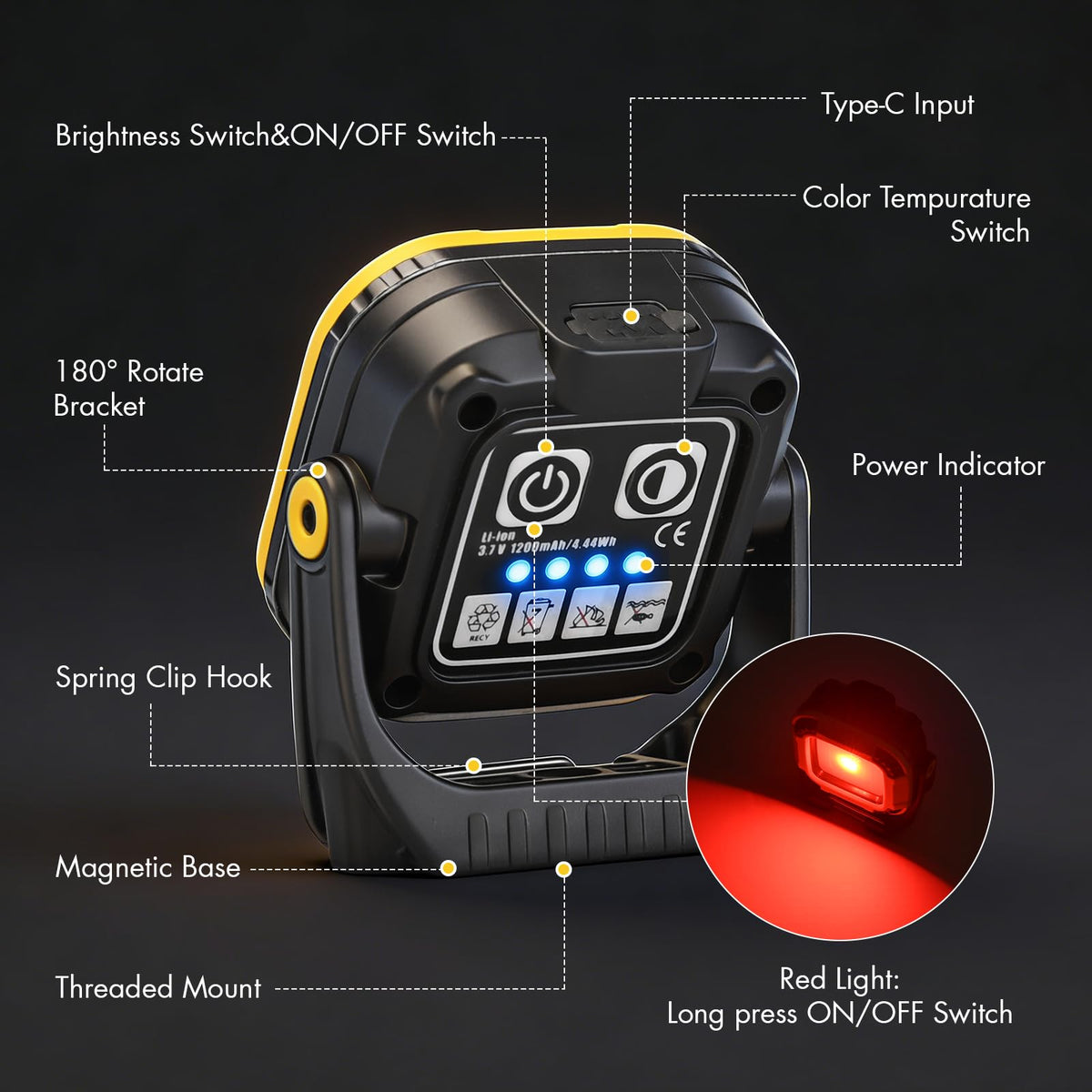 Rechargeable Magnetic Work Light R722