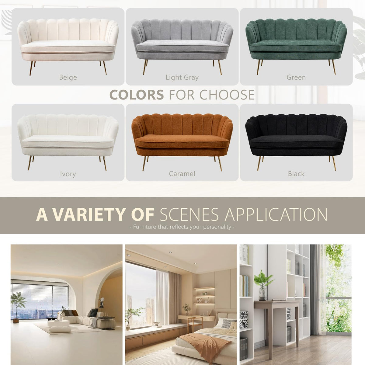 Light Gray Small Loveseat Sofa I203