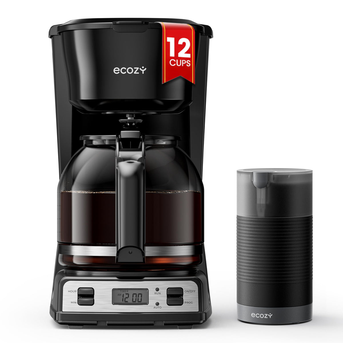 12-Cup Drip Coffee Maker with Electric Coffee Grinder C8024