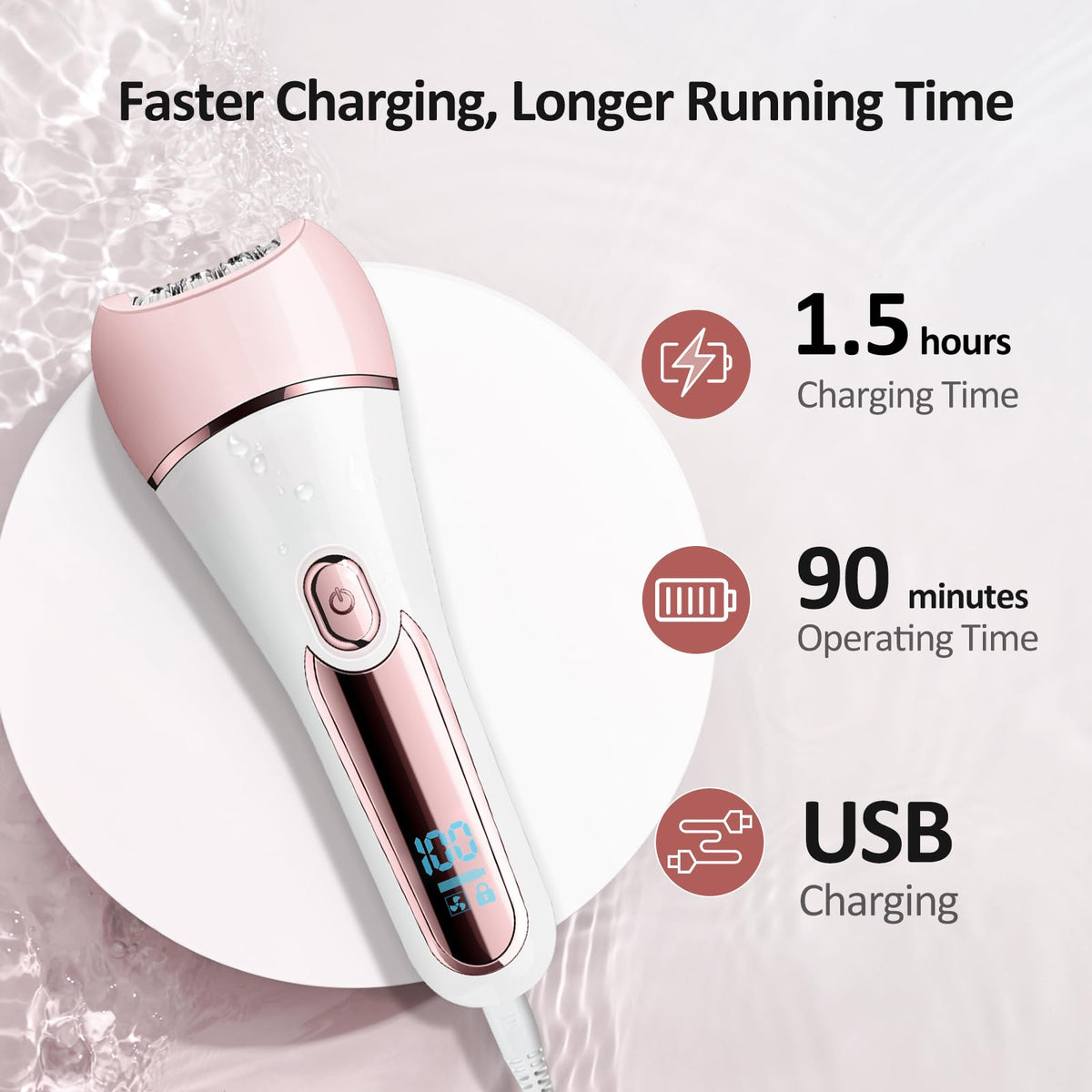 6 in 1 IPX7 Waterproof Rechargeable Epilator L496919