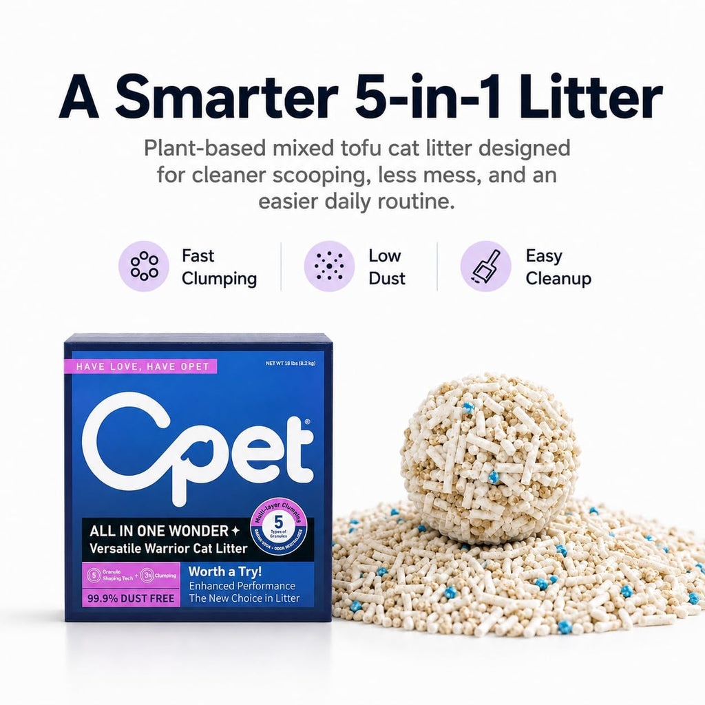 Tofu & Bentonite Mixed Cat Litter 18LB Lavender Scented Clumping F5405