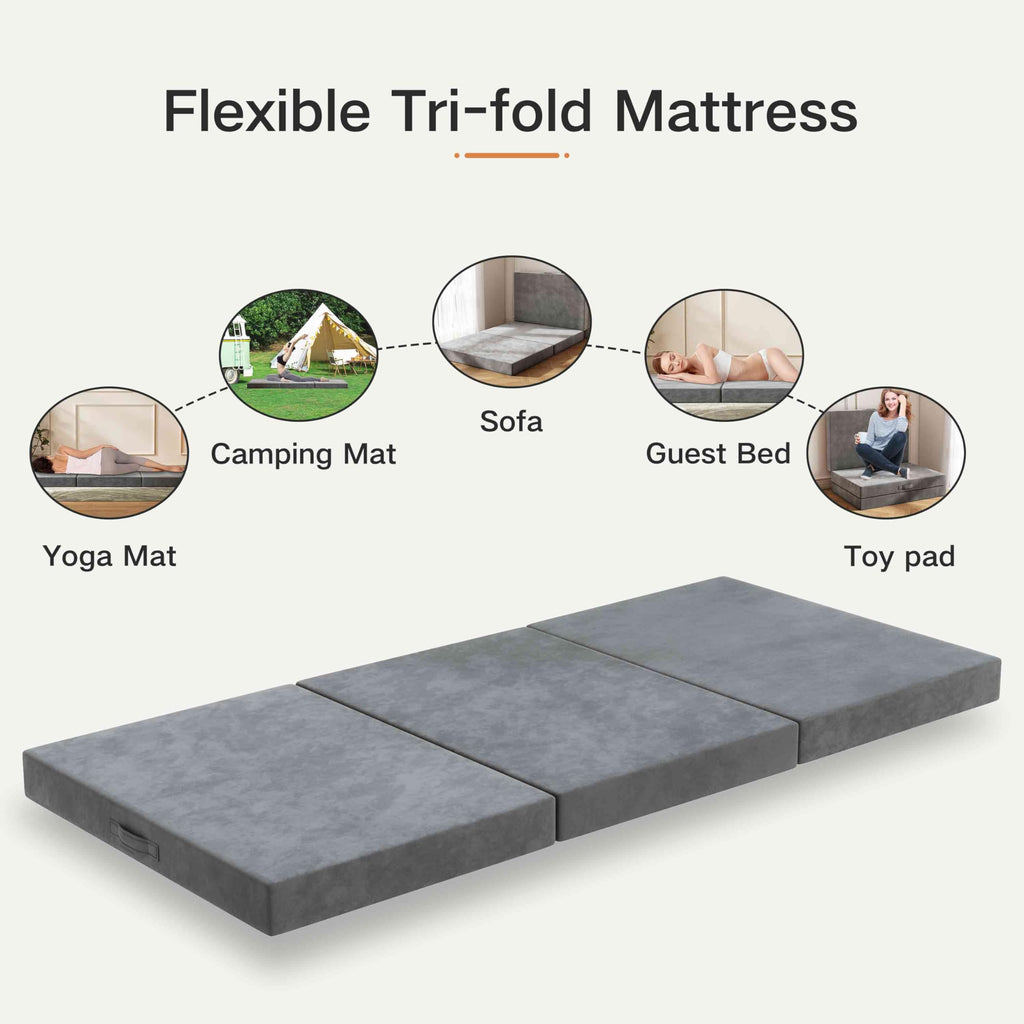 4 Inch Twin Tri-Fold Mattress Topper O480551
