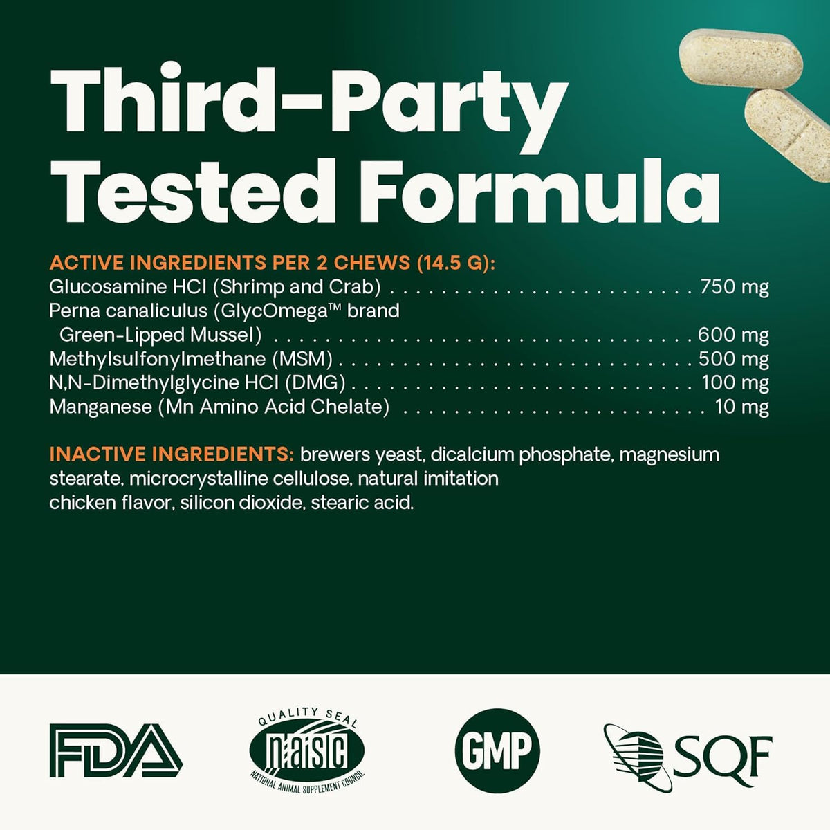 Chicken Hip & Joint Tablets for Dogs, 120 Count Q79292