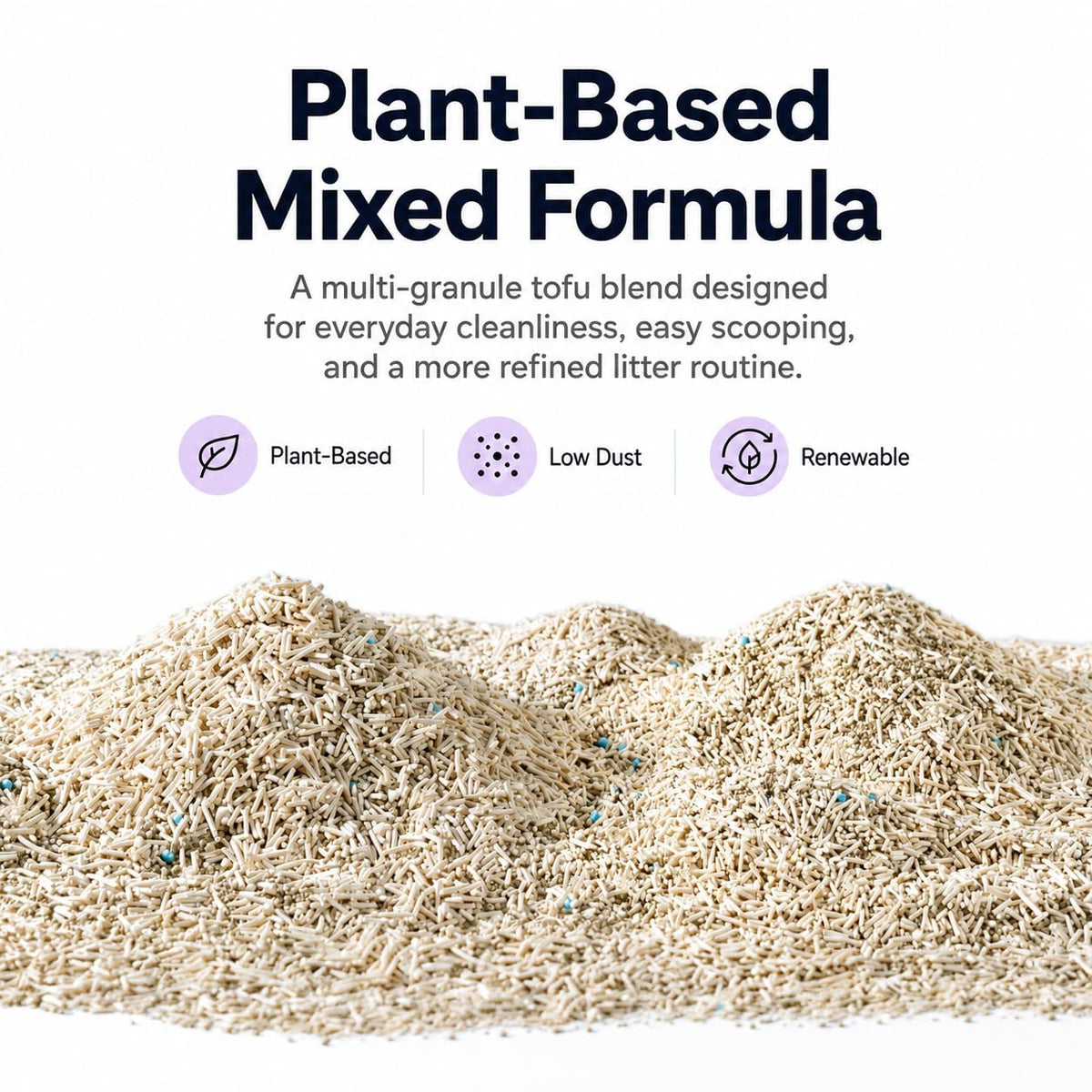 Tofu & Bentonite Mixed Cat Litter 18LB Lavender Scented Clumping F5405