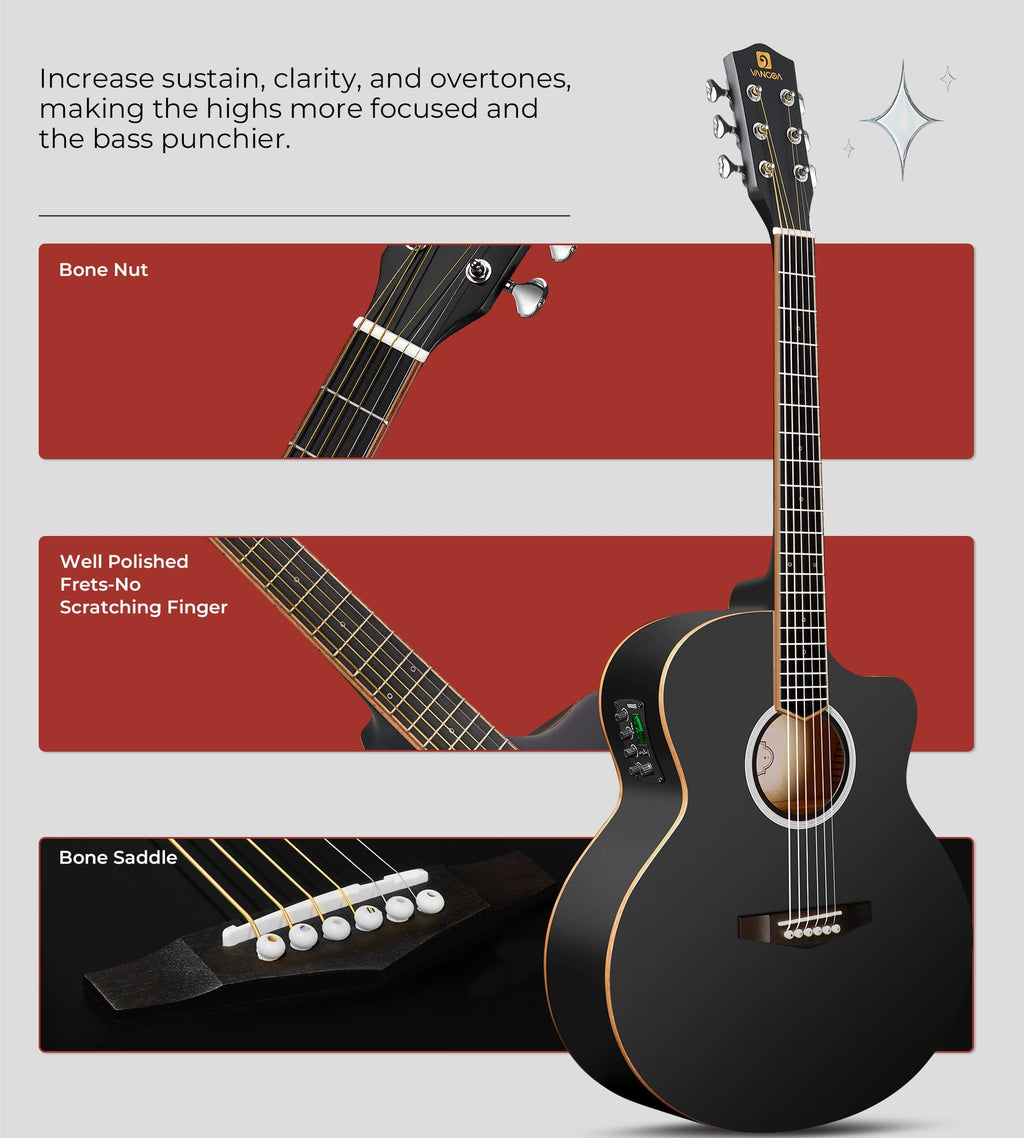 3/4 Electric Acoustic Guitar Kit with 4-Band EQ G15257