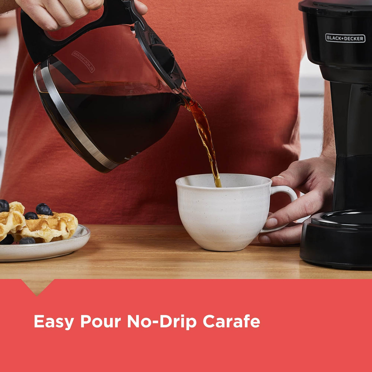 12-Cup Coffee Maker with Removable Filter Basket, Black C6717
