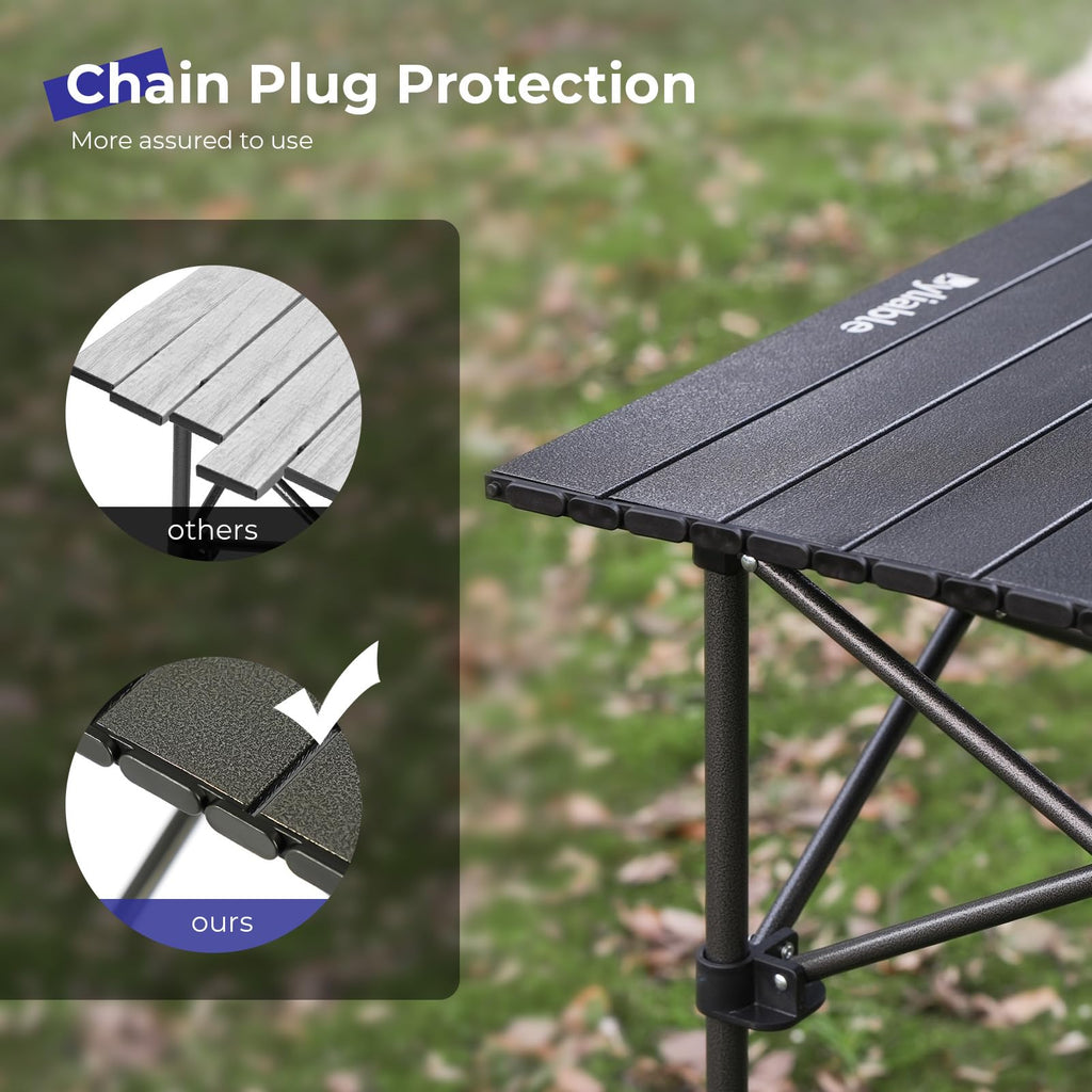 Folding Camping Table Aluminum Adjustable Height Black T756997