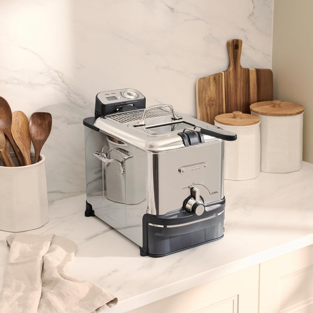 Electric Deep Fryer with Basket and Lid, Stainless Steel, 1700W G30120