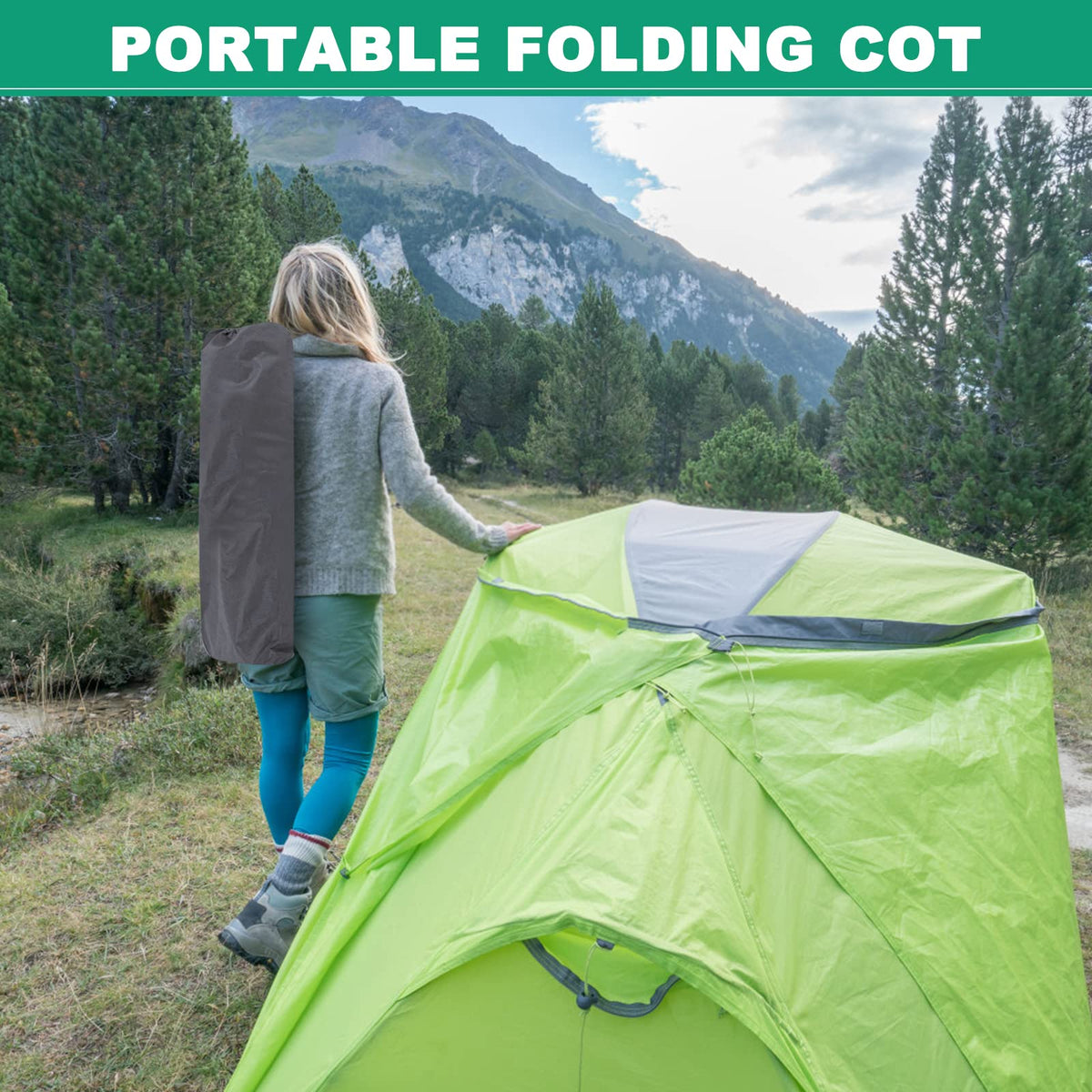 Folding Double Layer Oxford Camping Cot E8378