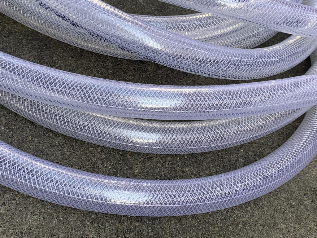 1" OD 100Ft Braided Clear PVC Vinyl Tubing N251