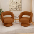 Set of 2 Chenille Swivel Accent Chair D1354