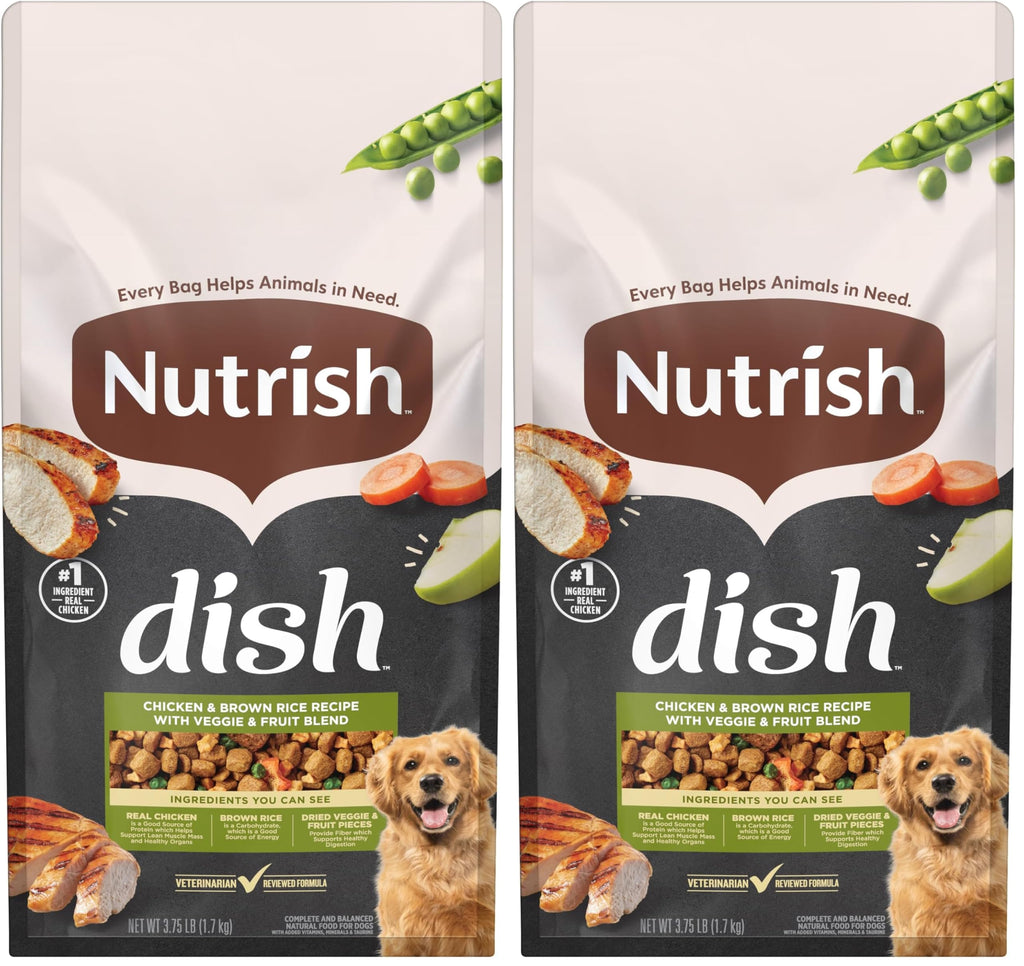 Natural Dry Dog Food Chicken & Brown Rice 3.75 Pound Bag Pack of 2 C58090