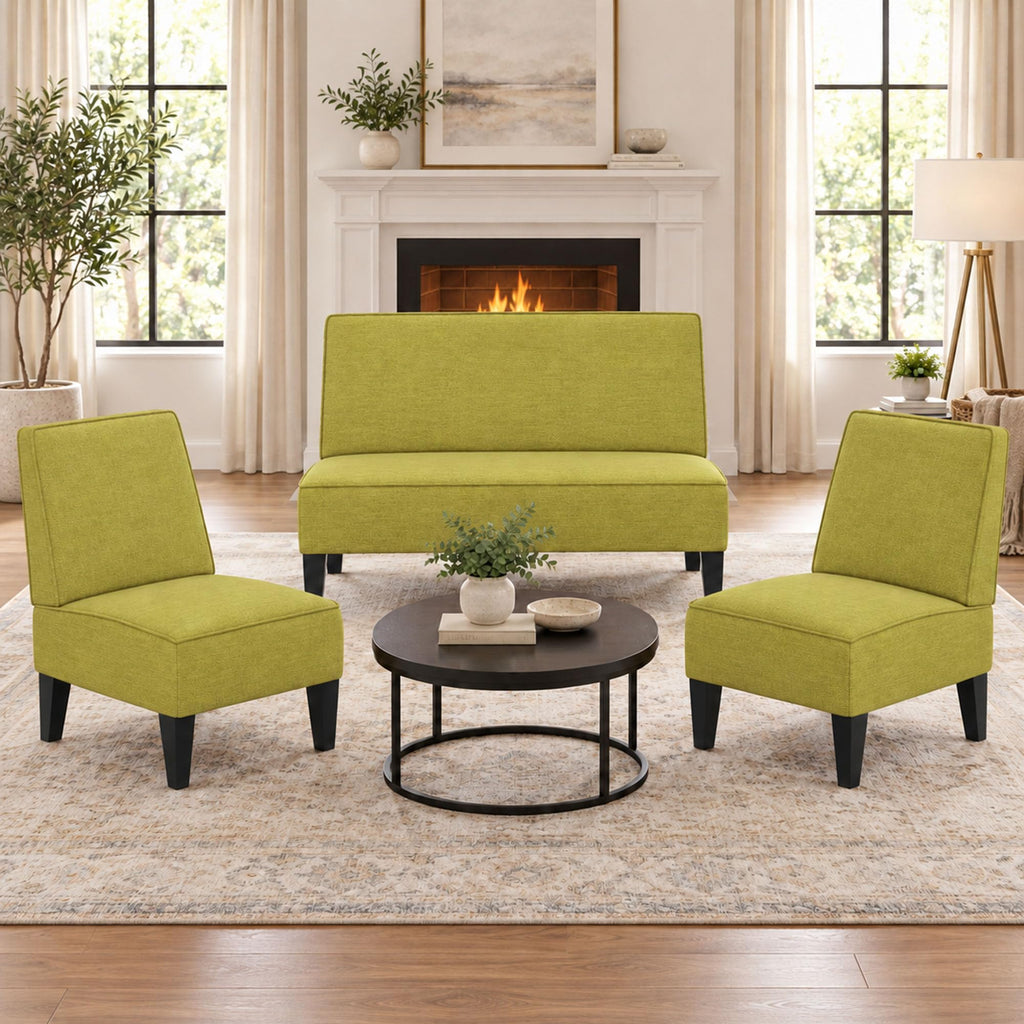 Green Upholstered Accent Chair Set of 2 W24964