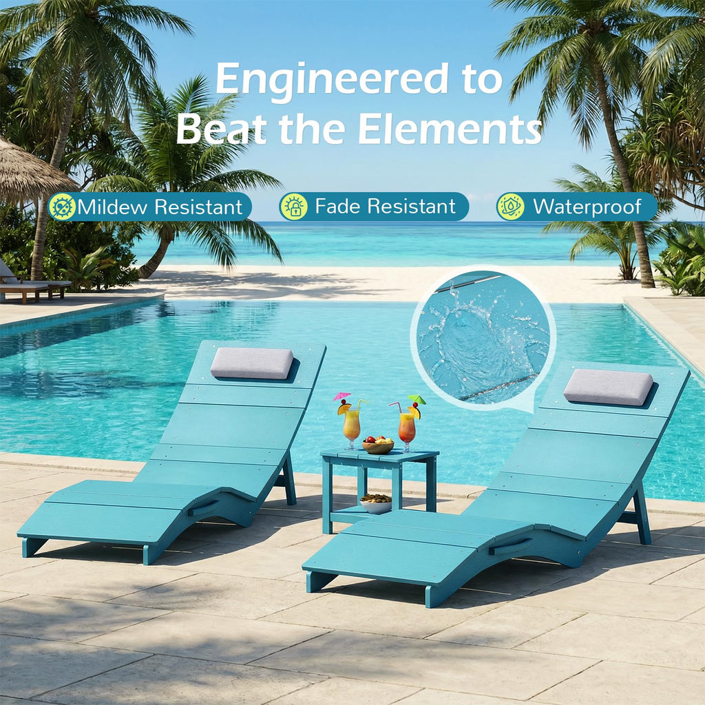 Turquoise Rectangular Outdoor Side Table Q407