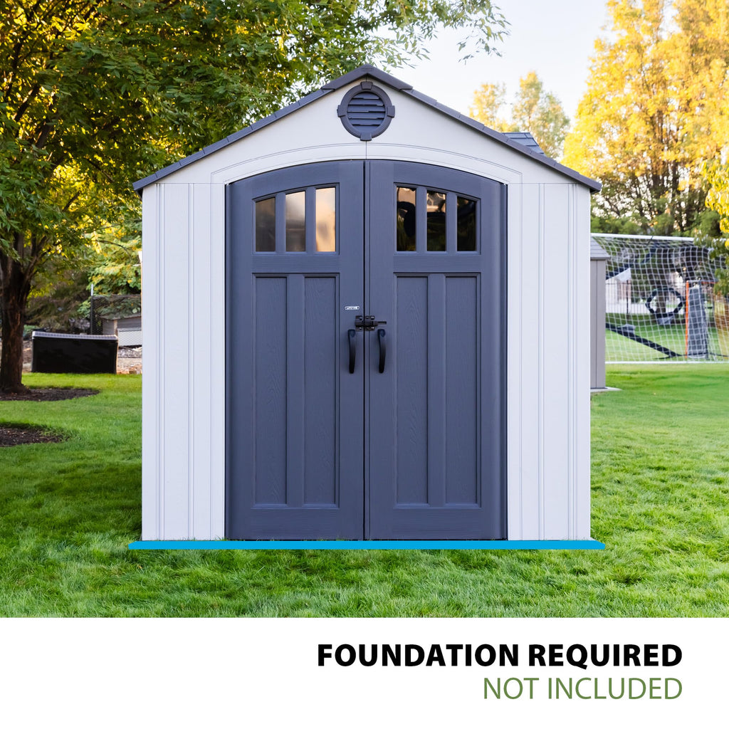 10x8 Ft Gray Resin Outdoor Storage Shed with Double Doors A335457