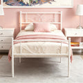 White Metal Twin Size Bed Frame with Headboard C3508