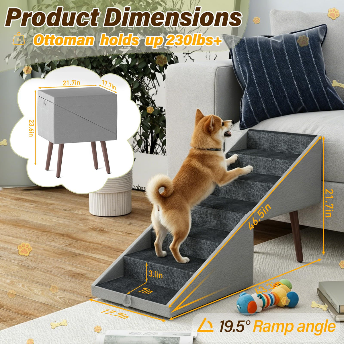 Ottoman Dog Stairs S98412
