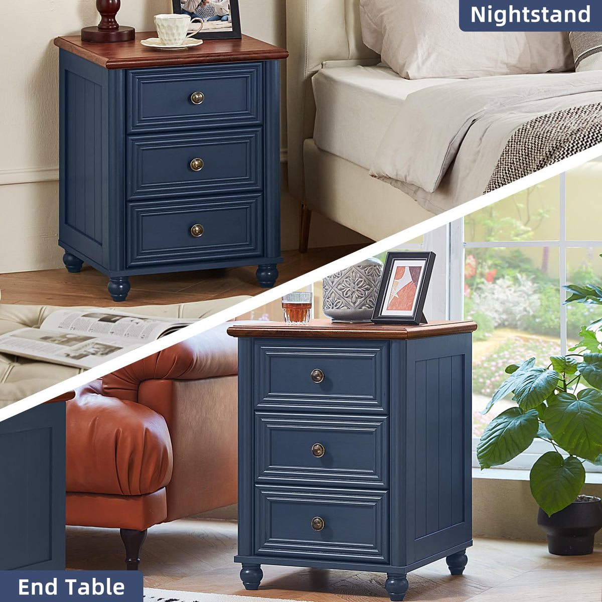 18" Night Stand with 3 Drawers Q8604
