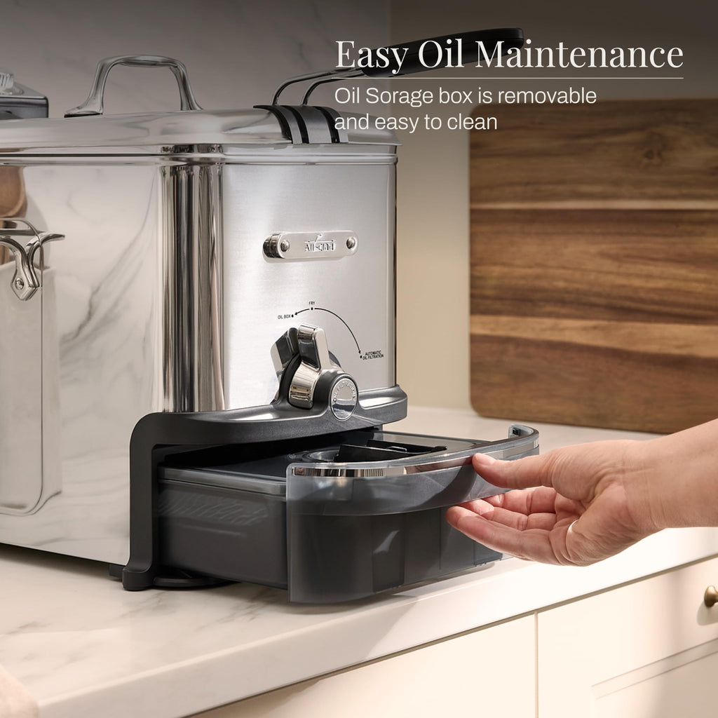 Electric Deep Fryer with Basket and Lid, Stainless Steel, 1700W G30120