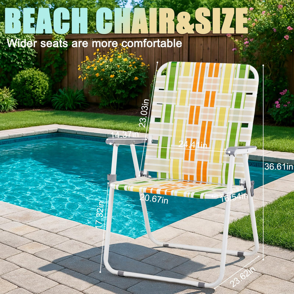 Webbed Lawn Chairs Set of 2 Lightweight G87586