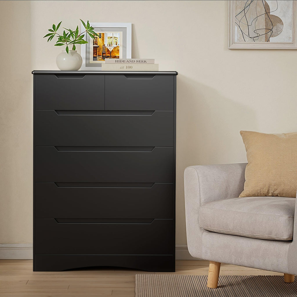 Black 6 Drawer Dresser Z133