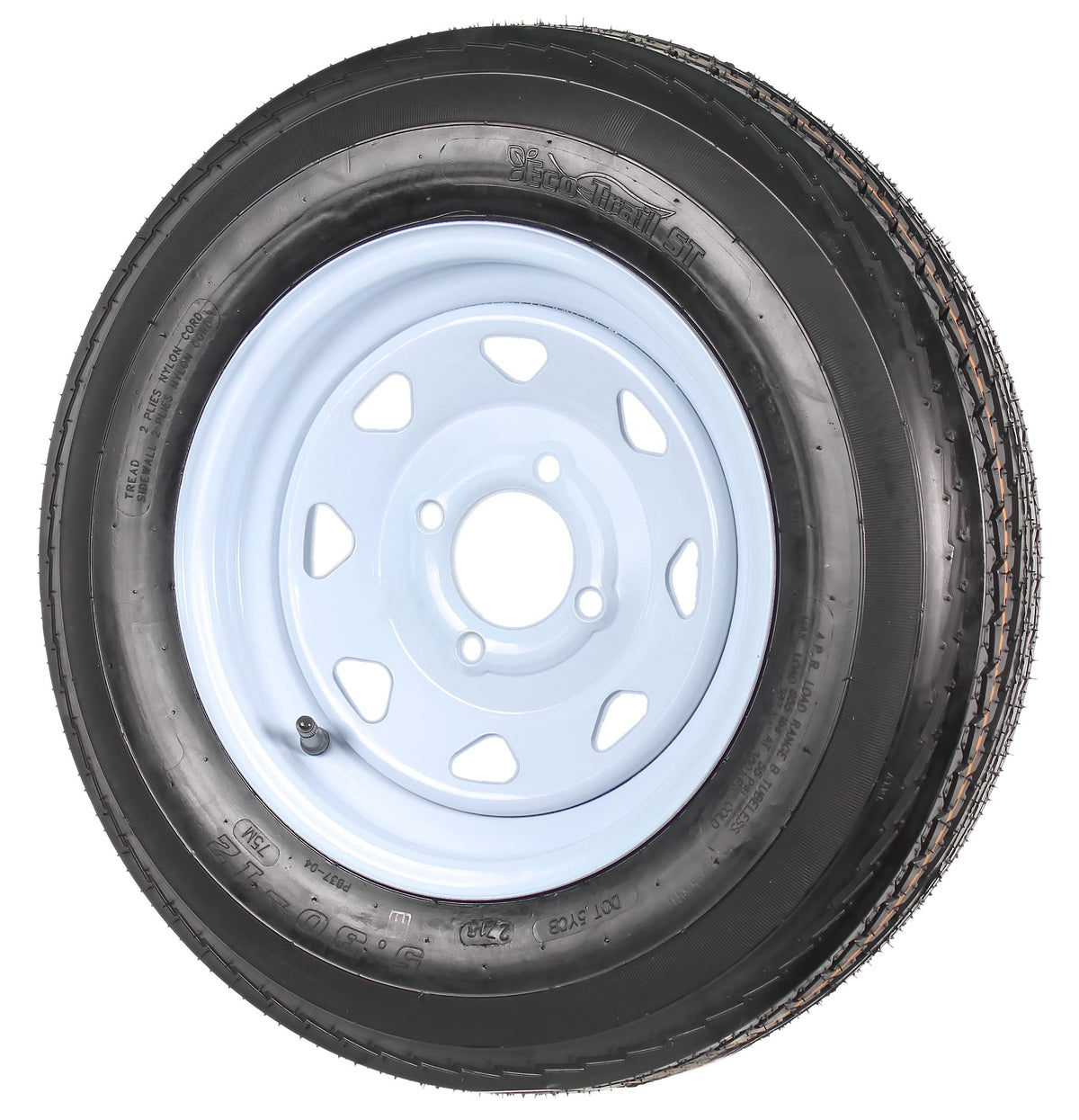 2-Pack Trailer Tire Rim Assembly 12 Inch 4 Lug W151