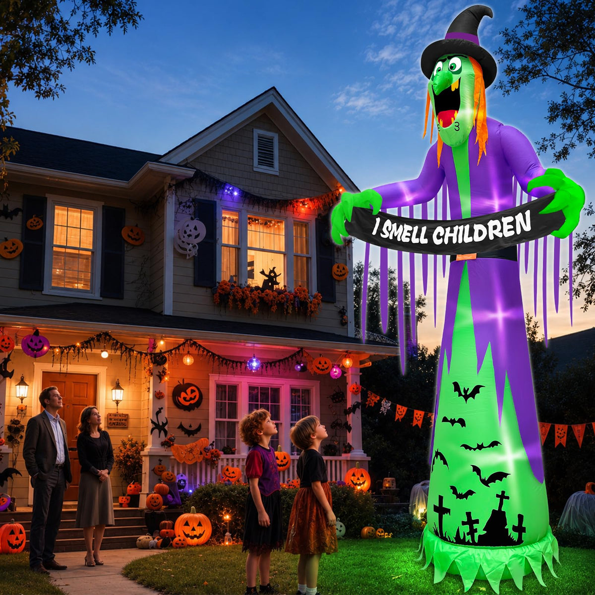 12FT Halloween Inflatables Witch Decorations L146564