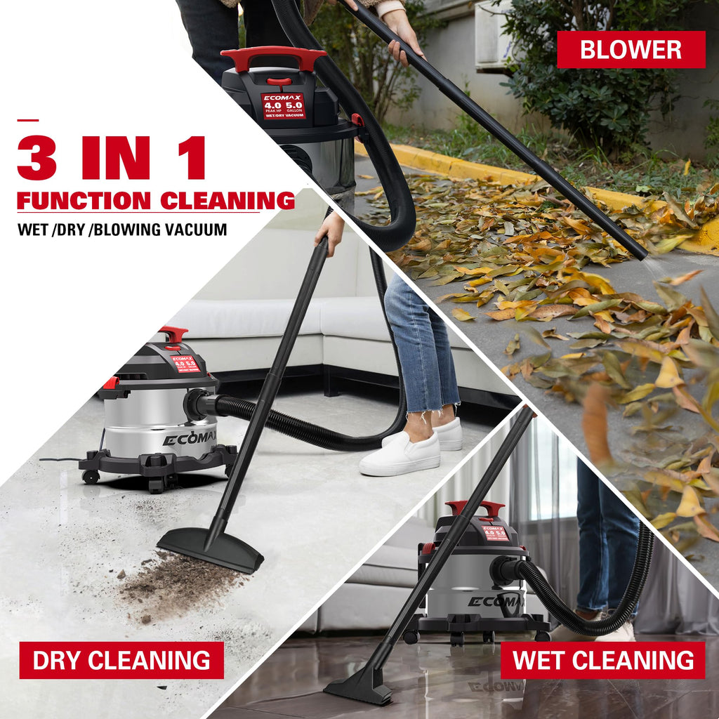 Wet and Dry 5 Gallon 4 HP Stainless Steel Shop Vacuum G935