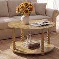 2-Tier Round Coffee Table with Storage X5382