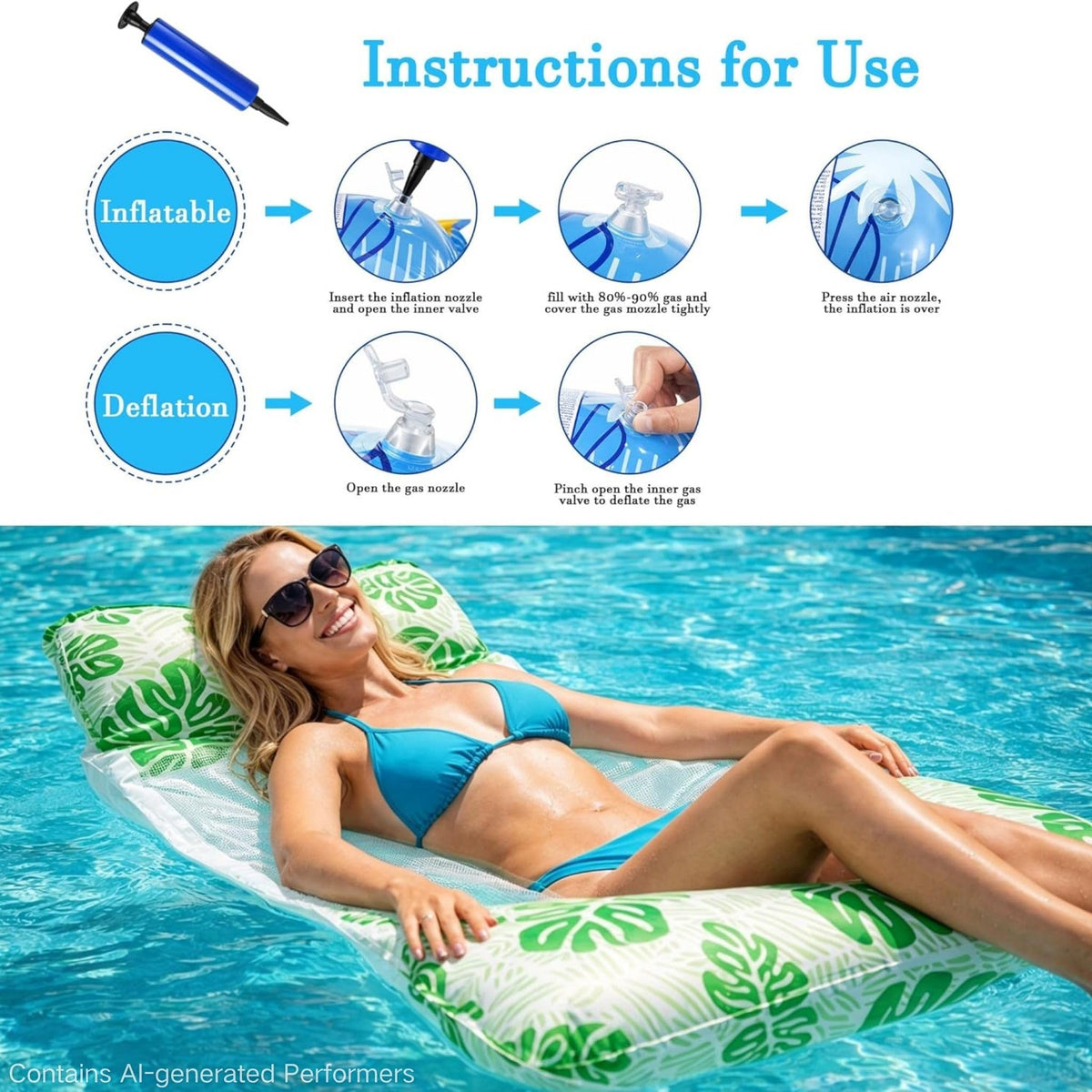 Inflatable Pool Float 6 Pack K2541