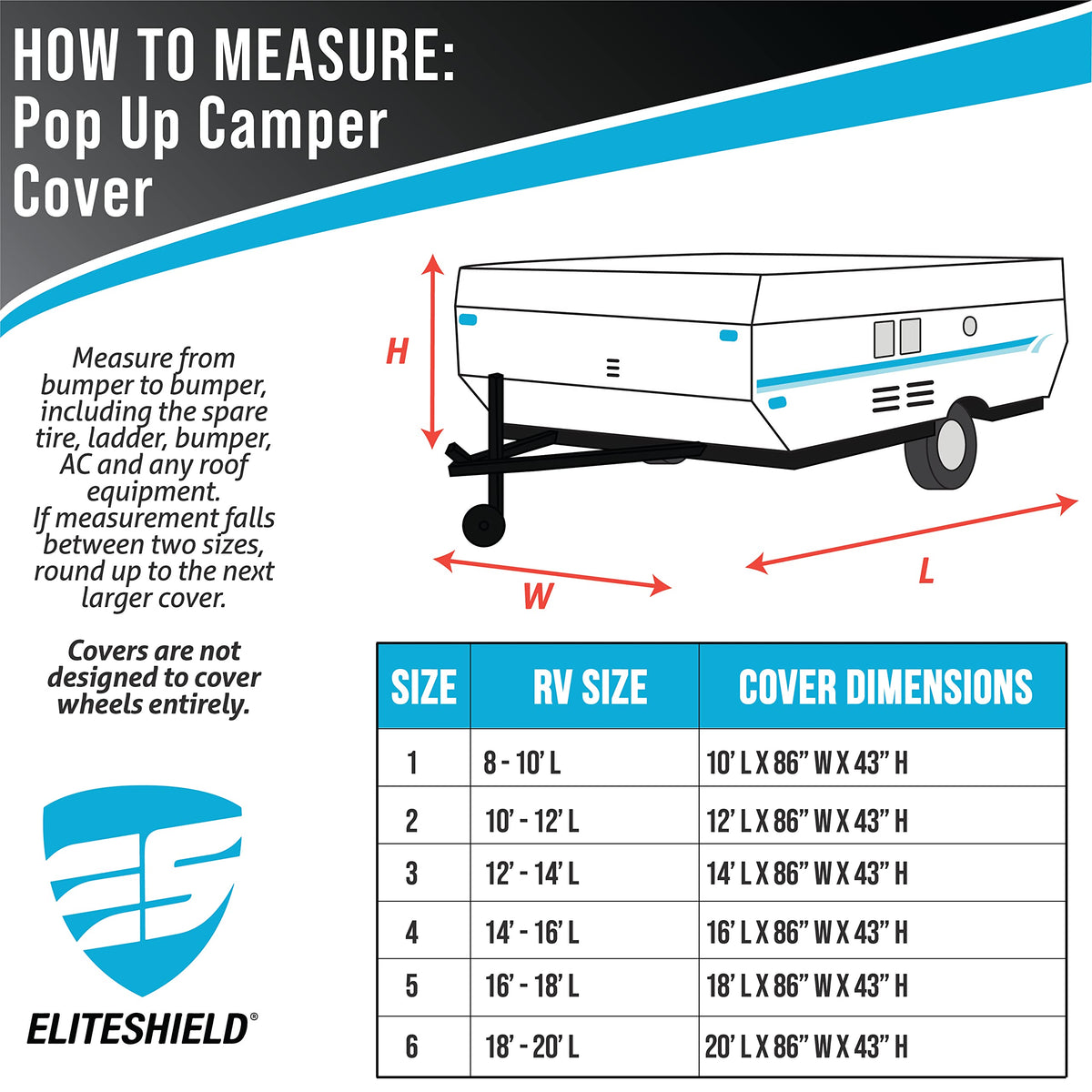 14-16ft Pop Up Camper Cover U19609