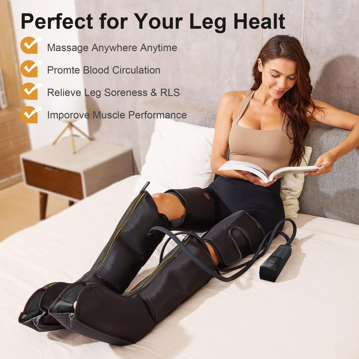 Cordless Rechargeable Leg Air Compression Massager F14662