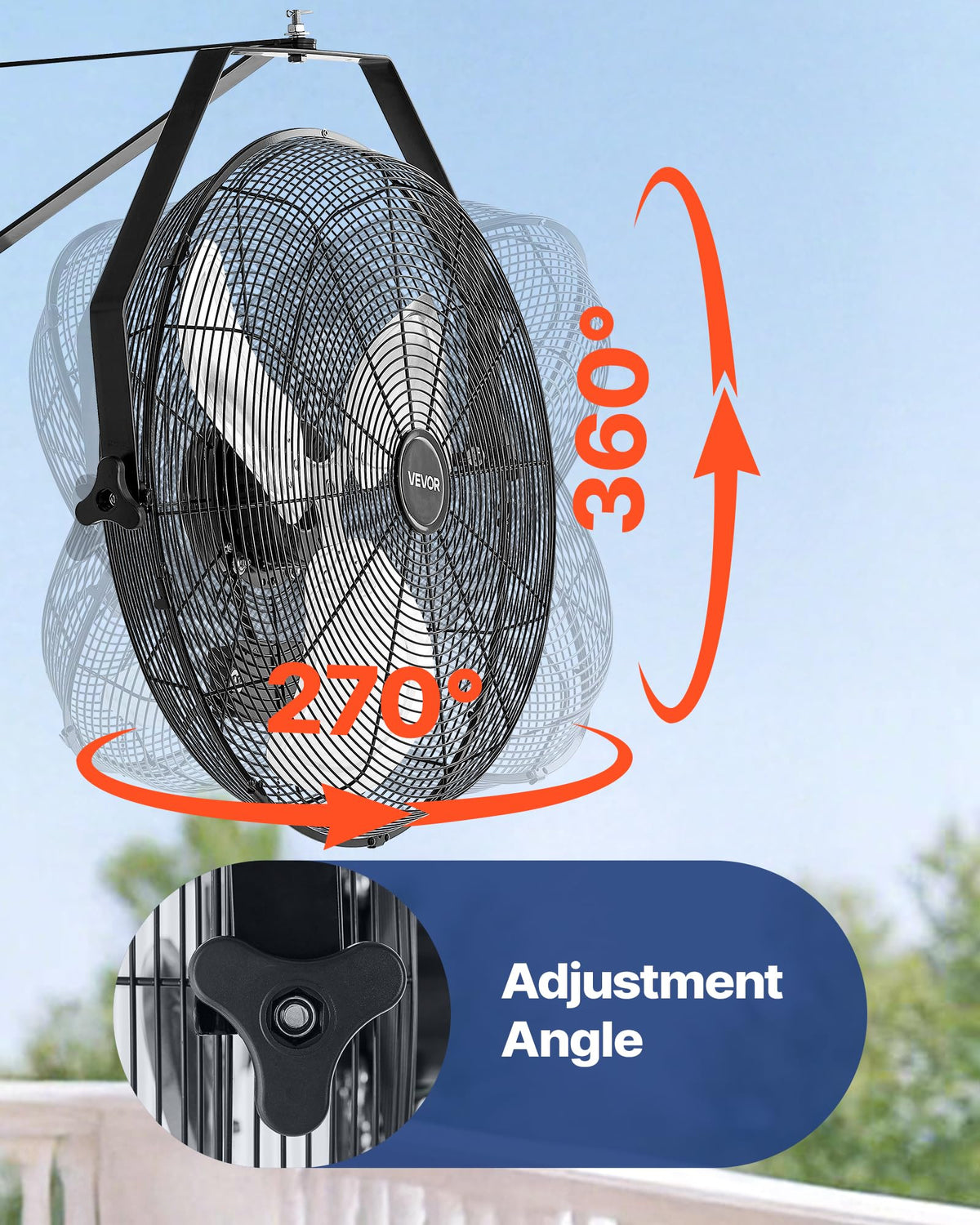 20 Inch Industrial Wall Mount Fan 3 Speeds B7674