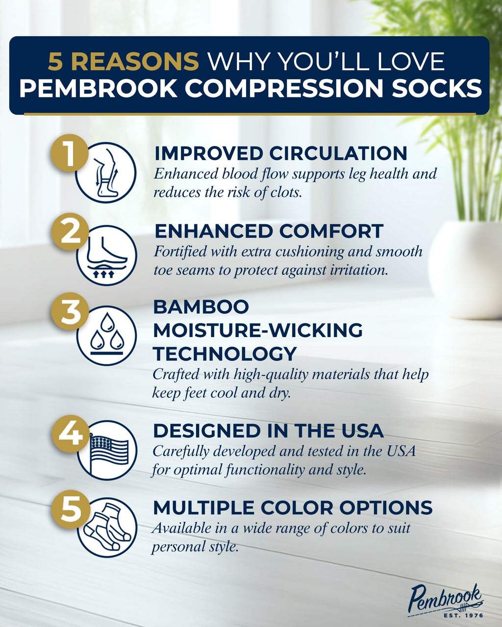 Bamboo Viscose 3 Pairs 8-15 mmhg Knee High Compression Socks Q185